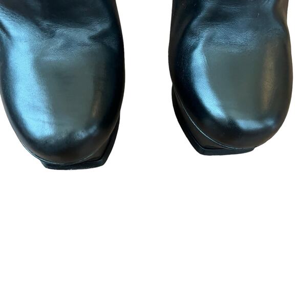 Yves Saint Laurent Womens Tribute 105 Black Leather Platform Heeled Ankle Boots - Picture 5 of 16